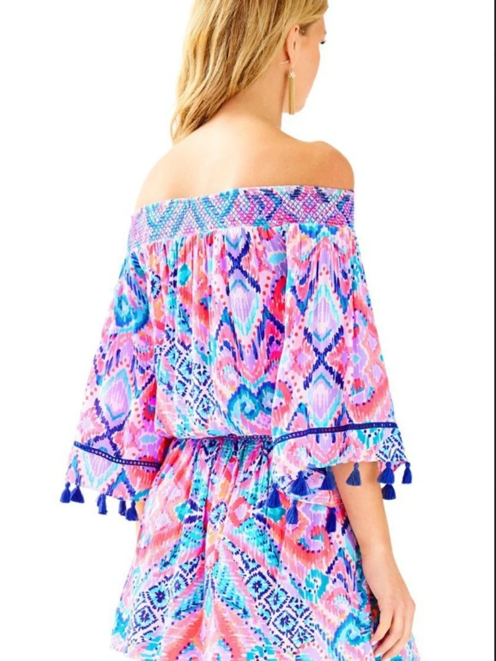 Lilly Pulitzer Joelle Mini Dress Tassels on Sleeves 25575